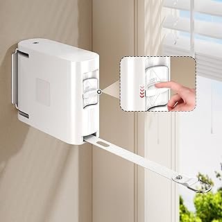 13.9 ft TPU Retractable Clothesline for Indoor & Outdoor – Heavy‑Duty Wi...