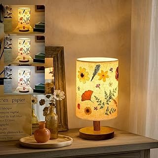 Hortsun Pressed Flower Lamp Vintage Table Small Lamp Cottagecore Decor B...