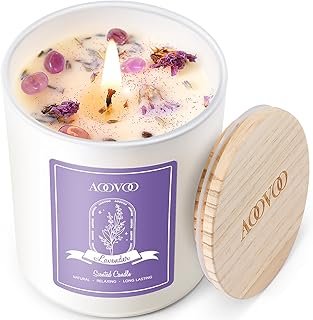 AOOVOO Lavender Scented Candles for Women - Aromatherapy Candle with Cry...