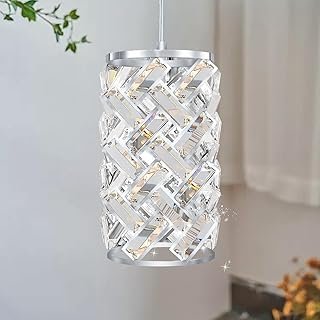 Modern Chrome Pendant Lighting, Mini Crystal Chandelier, Adjustable Pend...