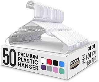 Utopia Home - Plastic Hangers 50 Pack - Space Saving Clothes Hanger - Du...