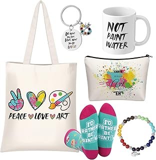 Mepase 6 Pcs Painting Artist Gift Sets for Women Include Canvas Tote Bag...