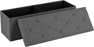 DUMOS 43in Foldable Storage Ottoman Bench, Storage Chest, End of Bed Foo...