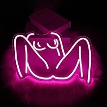 Whfobfe Lady Neon Sign Women Led Neon Lights Signs for Wall Decor USB Po...