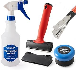 Gomake Wallpaper Remove Tool Set With Perforating Scoring Tool,Spray Bot...