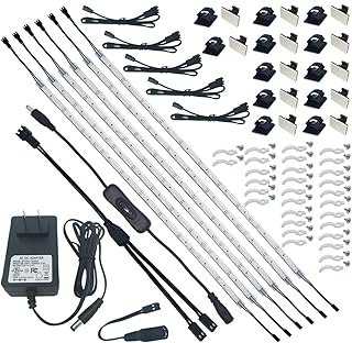 Litever Under Cabinet Light, 6 PCS 20 Inches Flexible LED Strips with Po...