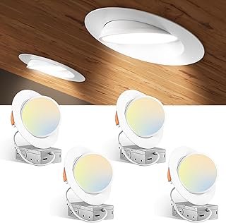 Amico 4 Pack 6 Inch 5CCT Gimbal LED Recessed Lighting, 360°&90° Adjustab...