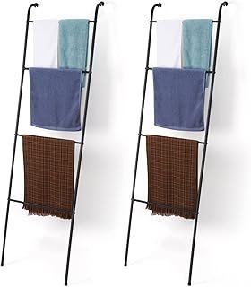 2 Pack Blanket Ladder Decorative Towel Rack Holder for Bathroom, Wall Le...