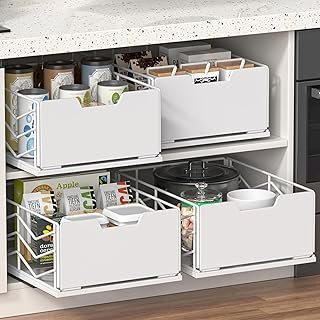 ZOINLIY Pull Out Cabinet Organizer, Pantry Slide Out Drawer Organizer wi...