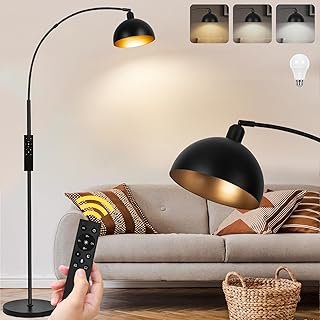【Upgraded】Black Arc Floor Lamps for Living Room - Dimmable Arched Floor ...