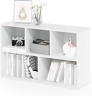 Furinno LUDER Book Shelf, 5-Cube Bookshelf, Reversible Bookcase, 9.4 x 1...