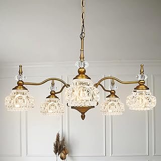 Montex Vintage Brass Pendant Light Fixture 5 Lights Gold Brass Vintage C...