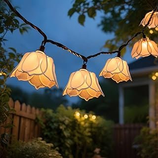 Decorative String Lights Plug in with 10 Incandescent Bulbs, Flower Garl...