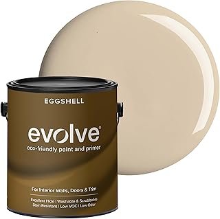 EVOLVE Interior Paint & Primer, Eggshell (Natural Beige), 1 Gallon – One...