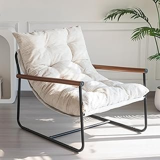 MAXYOYO Modern Accent Chair, Comfy Living Room Chair with Metal Frame Wo...
