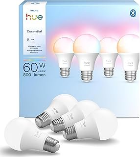 Essential Smart LED A19 Bulb, White and Color Ambiance, E26 Base, 8.8W, ...