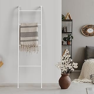 2 Pack Blanket Ladder Decorative Towel Rack Holder for Bathroom, Wall Le...