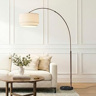 Brightech Mason Arc Floor Lamp - Modern Corner Standing Lamp with Unique...