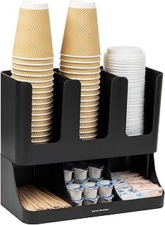 Mind Reader Cup and Condiment Station, Countertop Coffee Bar Organizer w...