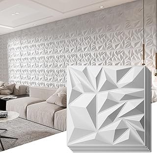 Art3d 33-Pack 3D Wall Panels for Interior Wall Decor, Modern Diamond Tex...