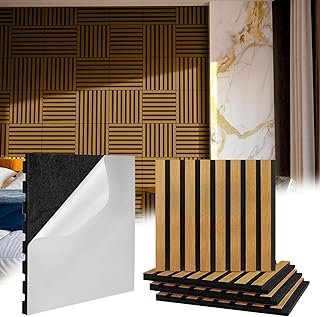 Geelin 8 Pcs 3D Wood Wall Panels Peel and Stick Self Adhesive Wood Slat ...
