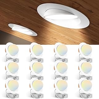 Amico 12 Pack 6 Inch 5CCT Gimbal LED Recessed Ceiling Light, 360°&90° Ad...