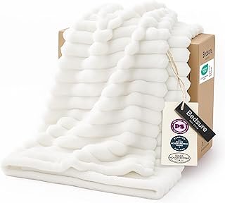 Bedsure GentleSoft White Throw Blanket for Couch - Soft Cozy Fleece Thro...