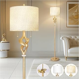 Scenekoy Sculptural 65.5” Floor Lamp for Living Room Bedroom, Gold Leaf ...
