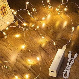 Lakumu LED Fairy Lights Battery Operated, Rechargeable Twinkle Lights wi...