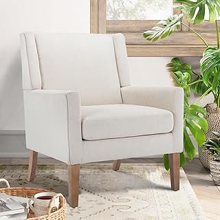 COLAMY Modern Wingback Living Room Chair, Upholstered Fabric Accent Armc...