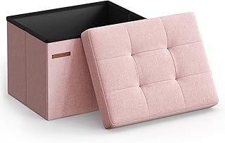 SONGMICS MAZIE Collection - Small Folding Storage Ottoman, Foot Rest Sto...