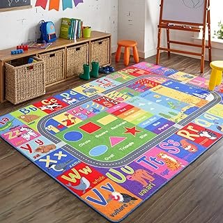 HOMORE Kids Educational Rug, Kids Collection Area Rug for Learning Alpha...