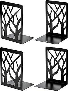 MaxGear Book Ends Tree Design Modern Bookends for Shelves, Non-Skid Book...