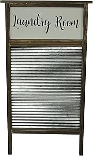 Vintage-Inspired Wood and Metal Washboard Wall Décor, 24 Inches High - A...