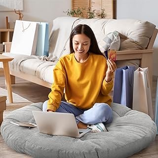 Extra Large Floor Pillow 35 Inch Round Floor Meditation Cushion Papasan ...