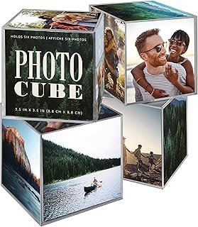 MCS 3.25x3.25 Inch Clear Plastic 6 Sided Photo Cube 4-Pack, Clear (65750)