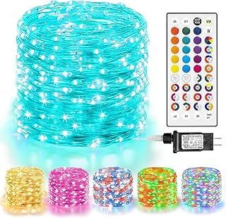 LitHome Led Christmas Fairy Lights Plug in, 200LED 66FT Color Changing F...