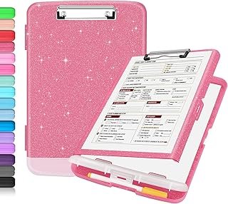 Sooez Glitter Clipboard with Storage, High Capacity Clip Boards 8.5x11 w...