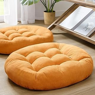 Floor Cushion Pillow Set of 2, Round Large Pillows Seating for Adults, T...