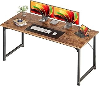 Huuger Computer Desk, 55 Inch Home Office Desk, Gaming Writing Work from...