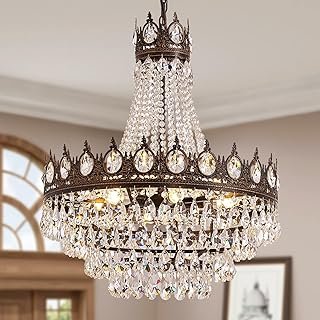 Vintage Crystal Chandeliers for Dining Room Light Fixture, 9-Light Antiq...