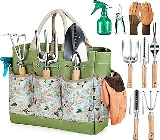 Gardening Tools 9-Piece Heavy Duty Garden Hand Tools with Fashion and Du...