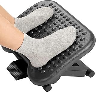 HUANUO Adjustable Desk Footrest, Foot Rest for Under Desk at Work with M...