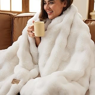 Bedsure GentleSoft Fluffy Faux Fur Throw Blanket for Couch, Soft Fuzzy F...