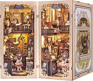 Fsolis Book Nook Kit, DIY Miniature Dollhouse Kit for Adults Bookshelf D...