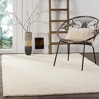 SAFAVIEH Area Rug 5x8 - Natura Collection - Ivory, Handmade Wool Blend, ...