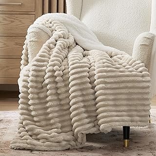 Bedsure Sherpa Throw Blanket for Couch - Super Soft, Cozy Fleece Thick W...