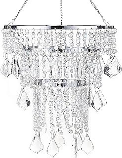 Acrylic Chandeliers Lampshade - Mini Beaded Light Fixture - Crystal Pend...