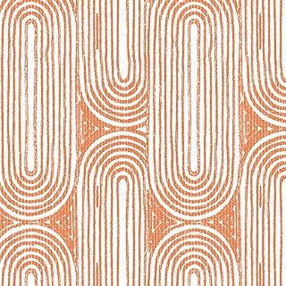 Livelynine 17.5x276 Peel and Stick Wallpaper Funky Orange White Boho Chi...