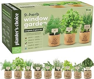 Planters' Choice 9 Herb Indoor Window Garden Kit - House Plants Seeds - ...